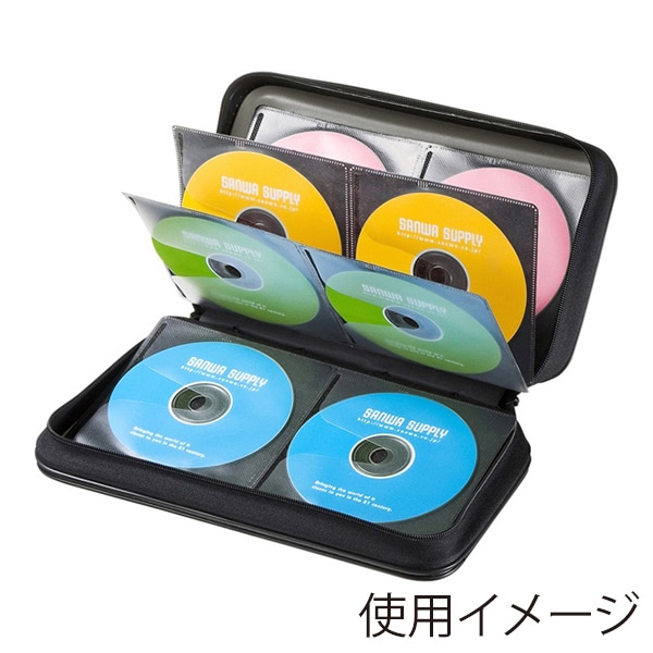 サンワサプライ DVD・CDセミハードケース 96枚収納 ブラック FCD-WL96BK 1個（ご注文単位1個）【直送品】