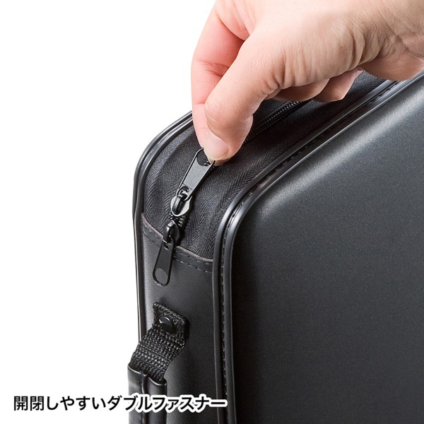 サンワサプライ DVD・CDセミハードケース 96枚収納 ブラック FCD-WL96BK 1個（ご注文単位1個）【直送品】