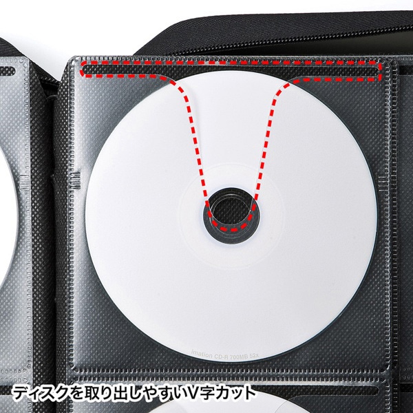 サンワサプライ DVD・CDセミハードケース 96枚収納 ブラック FCD-WL96BK 1個（ご注文単位1個）【直送品】