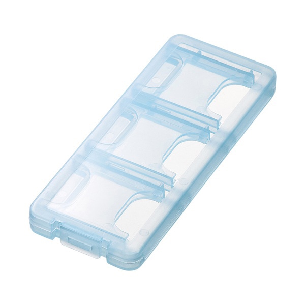 サンワサプライ SDカードケース 6枚収納 クリアブルー FC-MMC23SDCBL 1個（ご注文単位1個）【直送品】