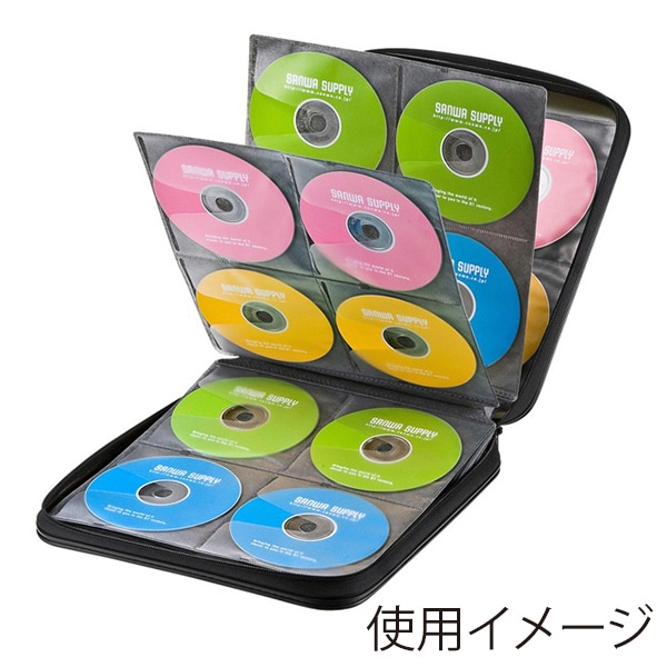 サンワサプライ ブルーレイディスク対応 セミハードケース 160枚収納 ブラック FCD-WLBD160BK 1個（ご注文単位1個）【直送品】