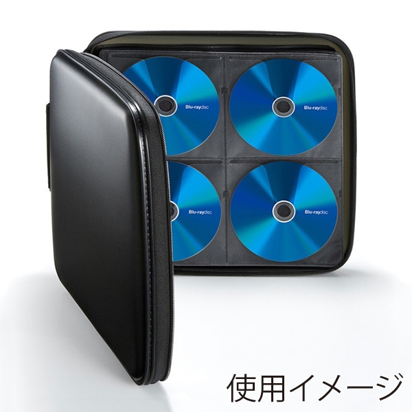 サンワサプライ ブルーレイディスク対応 セミハードケース 160枚収納 ブラック FCD-WLBD160BK 1個（ご注文単位1個）【直送品】