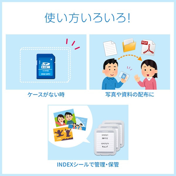 サンワサプライ メモリーカードクリアケース SDカード用 30個入 FC-MMC10SD-30 1個(ご注文単位1個)【直送品】