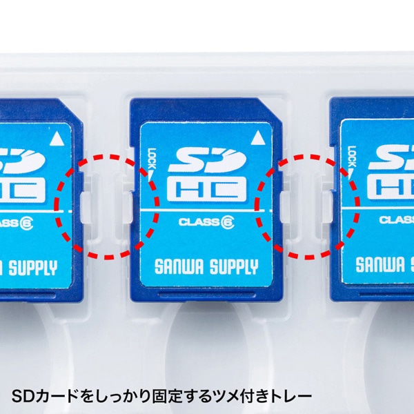 サンワサプライ SDカードケース 12枚収納 クリア FC-MMC26CL 1個(ご注文単位1個)【直送品】