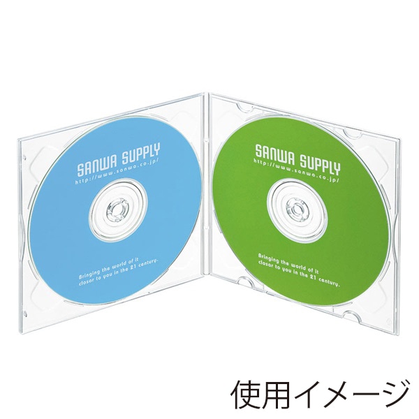 サンワサプライ Blu-ray・DVD・CDケース ソフトタイプ 2枚収納 10枚入 FCD-PSW10CL 1個（ご注文単位1個）【直送品】