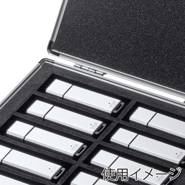サンワサプライ USBフラッシュメモリケース 10本収納 FC-UFD1N 1個（ご注文単位1個）【直送品】