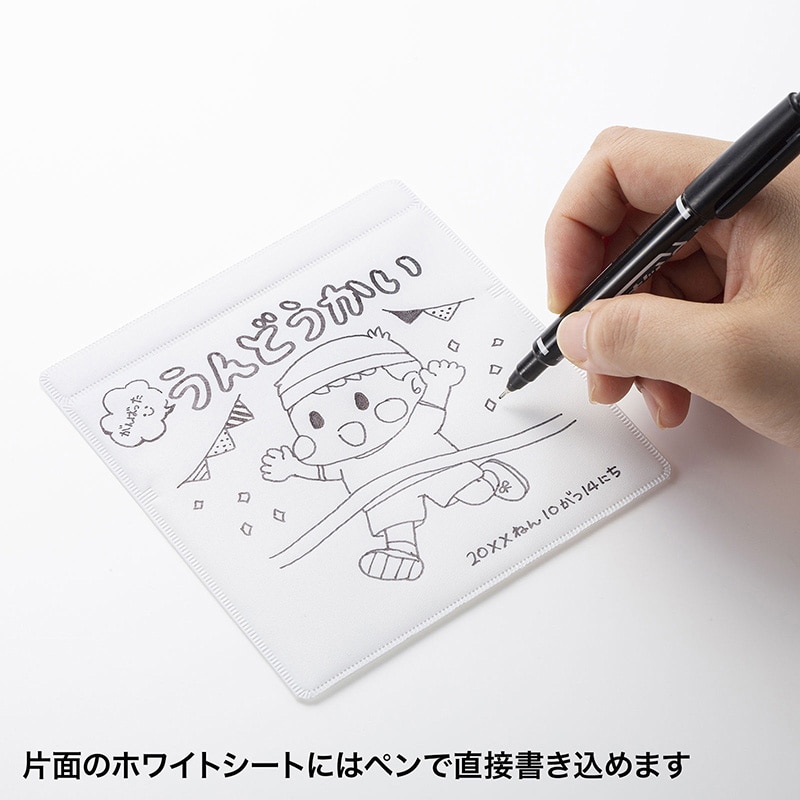 サンワサプライ ブルーレイディスク対応不織布ケース FCD-FNBDW50 片面ホワイト 1個(ご注文単位1個)【直送品】