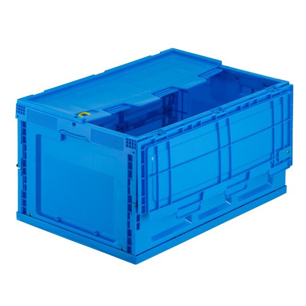 サンワサプライ 折りたたみコンテナ 75L ふた付き ブルー CNT-CV75BL 1個（ご注文単位1個）【直送品】