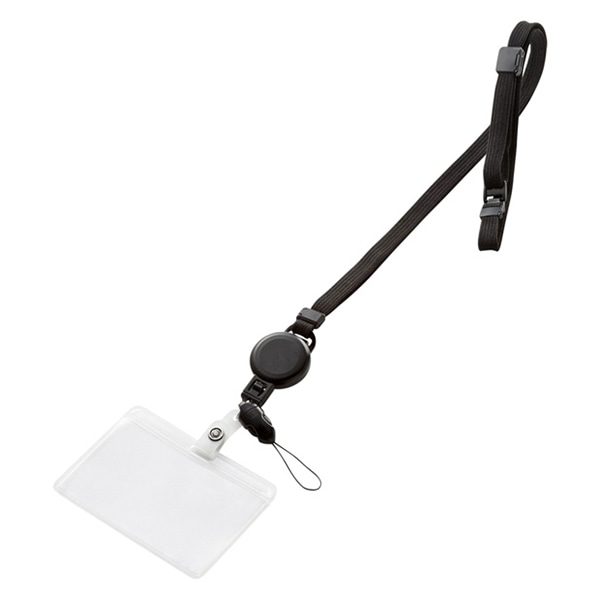 サンワサプライ リール付ストラップ ソフトタイプ IDケース付 DG-STR2 1個（ご注文単位1個）【直送品】