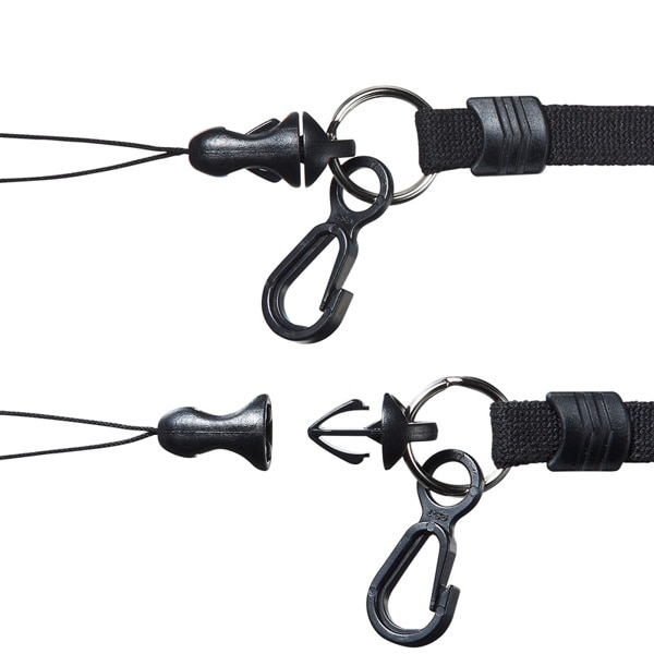 サンワサプライ ネックストラップ 安全パーツ付き 長さ可変 DG-ST17BK 1個（ご注文単位1個）【直送品】