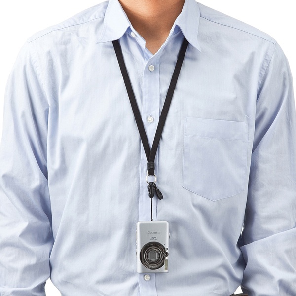 サンワサプライ ネックストラップ 安全パーツ付き 長さ可変 DG-ST17BK 1個（ご注文単位1個）【直送品】