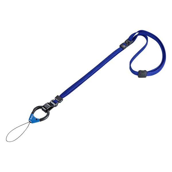 サンワサプライ フィンガー&ネックストラップ ブルー DG-ST38BL 1個（ご注文単位1個）【直送品】