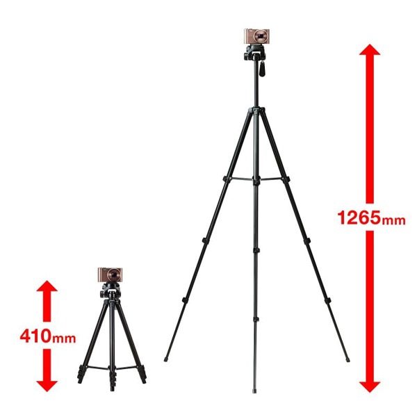 サンワサプライ マルチスタンド 三脚 4段タイプ DG-CAM22N 1個（ご注文単位1個）【直送品】