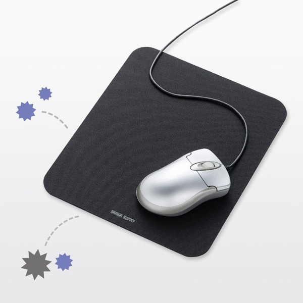 サンワサプライ 抗菌マウスパッド ブラック MPD-AM1BK 1個(ご注文単位1個)【直送品】
