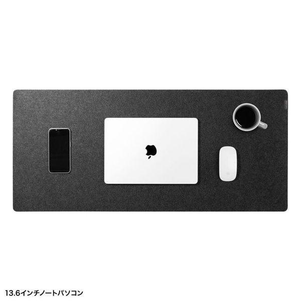 サンワサプライ フェルトデスクマット 900×400mm ブラック MPD-FLT1BK 1個（ご注文単位1個）【直送品】