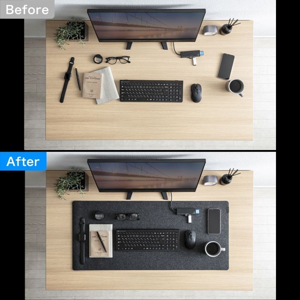 サンワサプライ フェルトデスクマット 900×400mm ブラック MPD-FLT1BK 1個（ご注文単位1個）【直送品】