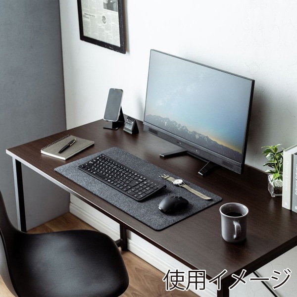 サンワサプライ フェルトデスクマット 600×300mm ブラック MPD-FLT2BK 1個（ご注文単位1個）【直送品】