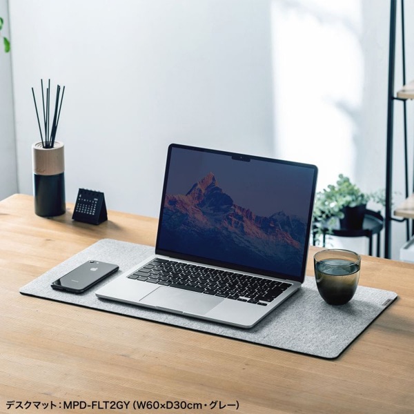 サンワサプライ フェルトデスクマット 600×300mm ブラック MPD-FLT2BK 1個（ご注文単位1個）【直送品】