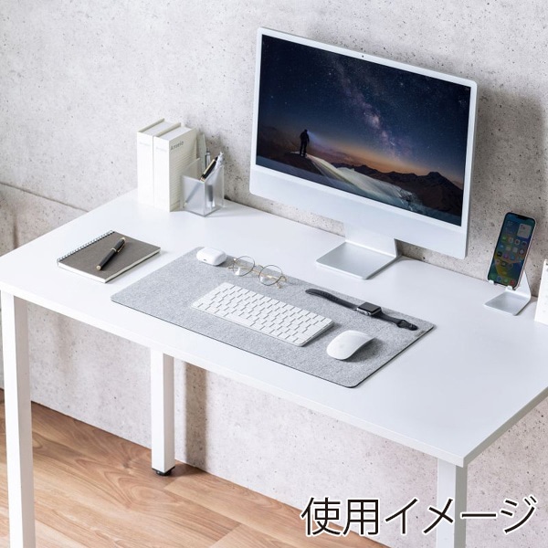サンワサプライ フェルトデスクマット 600×300mm グレー MPD-FLT2GY 1個(ご注文単位1個)【直送品】