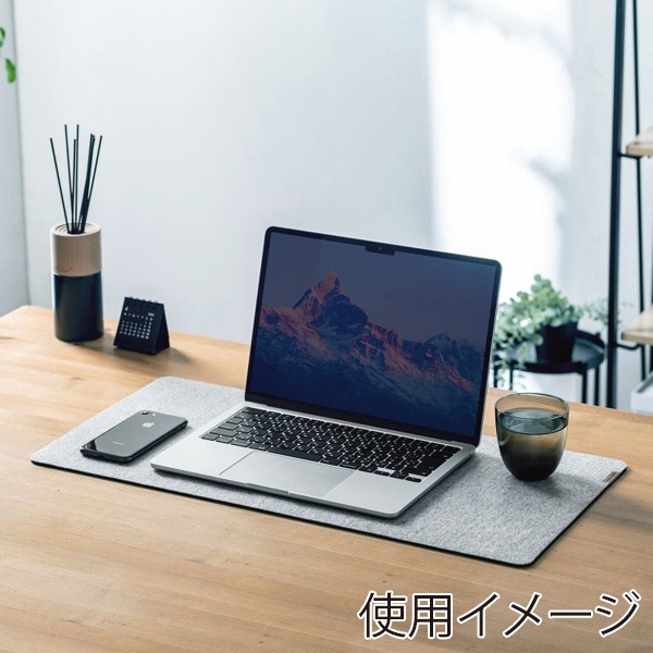 サンワサプライ フェルトデスクマット 600×300mm グレー MPD-FLT2GY 1個(ご注文単位1個)【直送品】