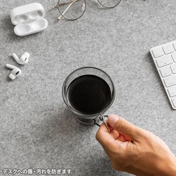 サンワサプライ フェルトデスクマット 600×300mm グレー MPD-FLT2GY 1個(ご注文単位1個)【直送品】