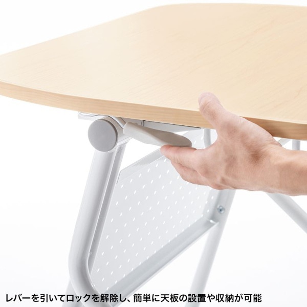 サンワサプライ フォールディングデスク W730×D500mm 木目／ホワイト FLD-7350BR 1個（ご注文単位1個）【直送品】