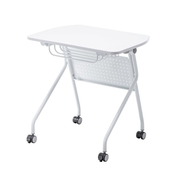 サンワサプライ フォールディングデスク W730×D500mm ホワイト/ホワイト FLD-7350W 1個(ご注文単位1個)【直送品】