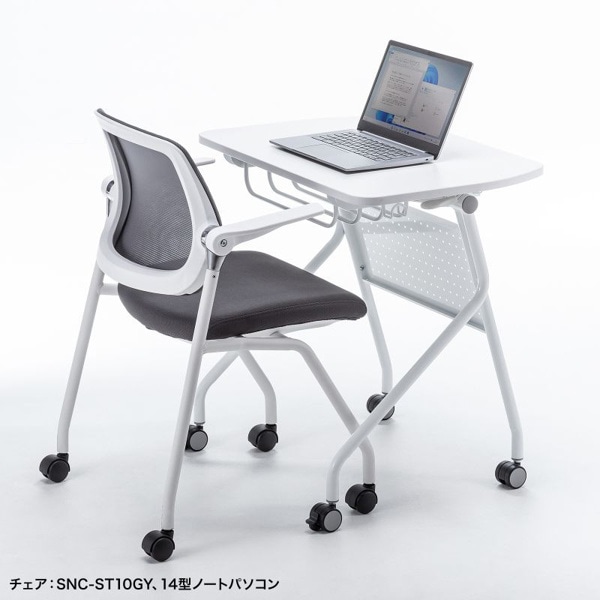 サンワサプライ フォールディングデスク W730×D500mm ホワイト／ホワイト FLD-7350W 1個（ご注文単位1個）【直送品】