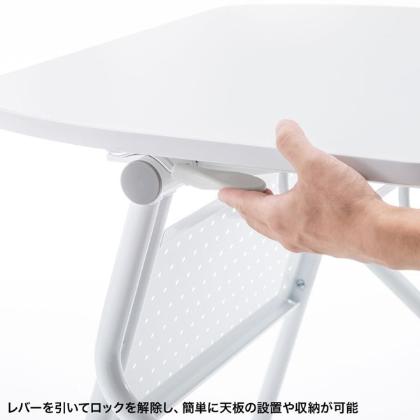 サンワサプライ フォールディングデスク W730×D500mm ホワイト／ホワイト FLD-7350W 1個（ご注文単位1個）【直送品】