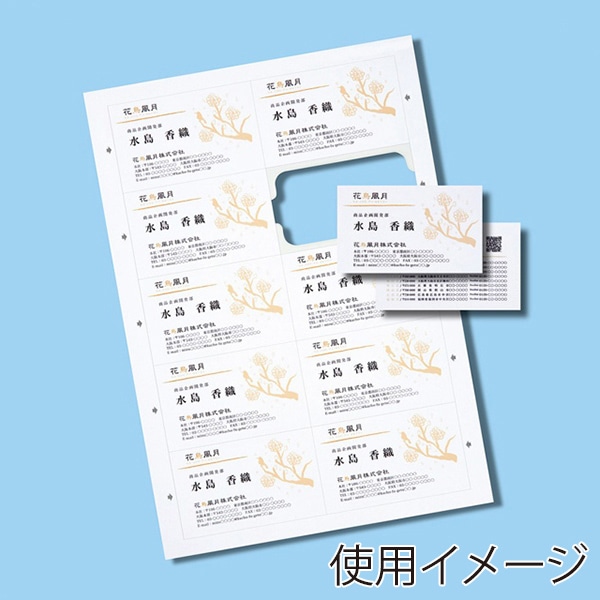 サンワサプライ まわりがきれいな名刺カード 標準 マルチタイプ A4 20シート 200カード分 JP-MCCM01 1個（ご注文単位1個）【直送品】