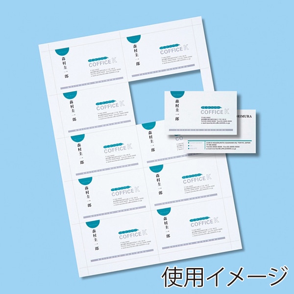 サンワサプライ 名刺カード マルチタイプ 厚手 A4 20シート 200カード分 JP-MCM07N 1個（ご注文単位1個）【直送品】