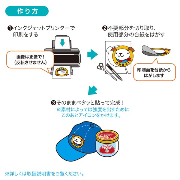 サンワサプライ 貼ってはがせるコットン布シール インクジェット専用 A4 3シート入 JP-NU4N 1個（ご注文単位1個）【直送品】