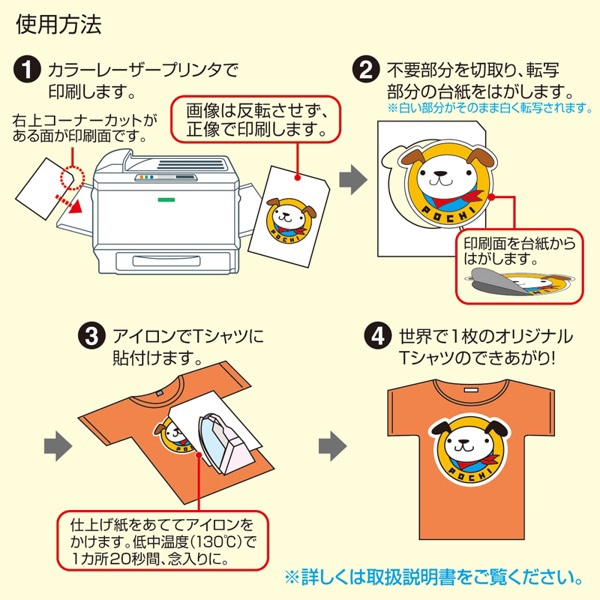 サンワサプライ カラーレーザー用アイロン転写紙 カラー布用 A4 3シート LBP-TPRCLN 1個（ご注文単位1個）【直送品】