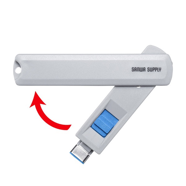 サンワサプライ eセキュリティ TypeCポート取付けセキュリティ SLE-46S-BL 1個（ご注文単位1個）【直送品】