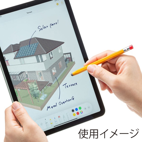 サンワサプライ 導電繊維タッチペン 鉛筆型 オレンジ PDA-PEN51D 1個（ご注文単位1個）【直送品】