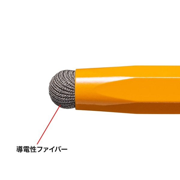 サンワサプライ 導電繊維タッチペン 鉛筆型 オレンジ PDA-PEN51D 1個（ご注文単位1個）【直送品】