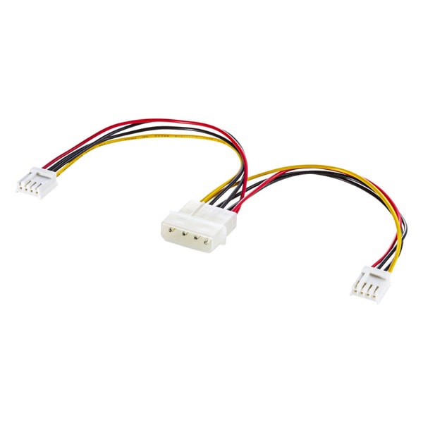 サンワサプライ 電源ケーブル 4pinオス-小型4pinメス×2 0.15m TK-PW74N 1個（ご注文単位1個）【直送品】