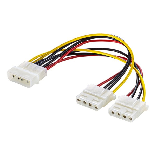 サンワサプライ 電源ケーブル 4pinオス-4pinメス×2 0.15m TK-PW72N2 1個（ご注文単位1個）【直送品】