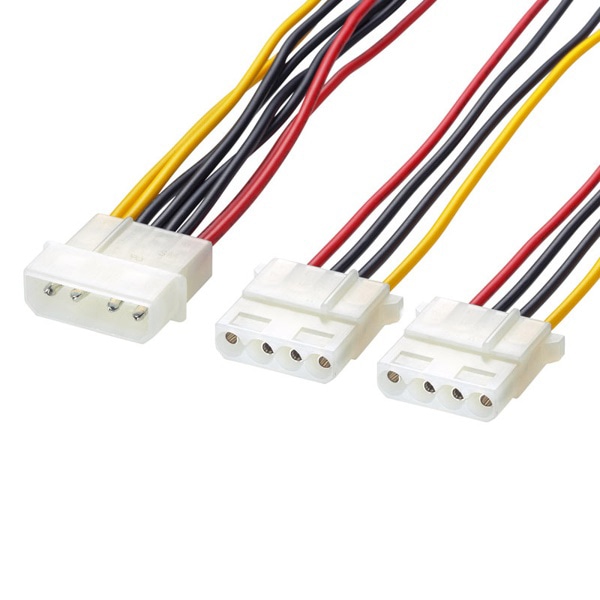 サンワサプライ 電源ケーブル 4pinオス-4pinメス×2 0.15m TK-PW72N2 1個（ご注文単位1個）【直送品】