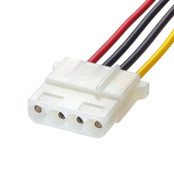 サンワサプライ 電源ケーブル 4pinオス-4pinメス×2 0.15m TK-PW72N2 1個（ご注文単位1個）【直送品】