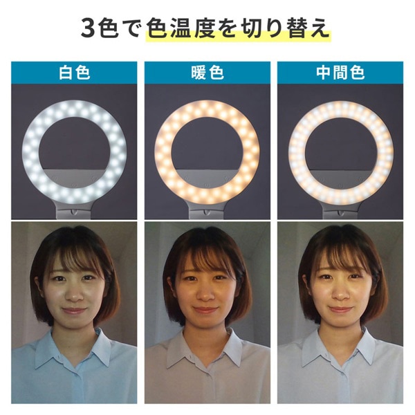 サンワサプライ LEDリングライト クリップタイプ LED-CLP2UW 1個（ご注文単位1個）【直送品】