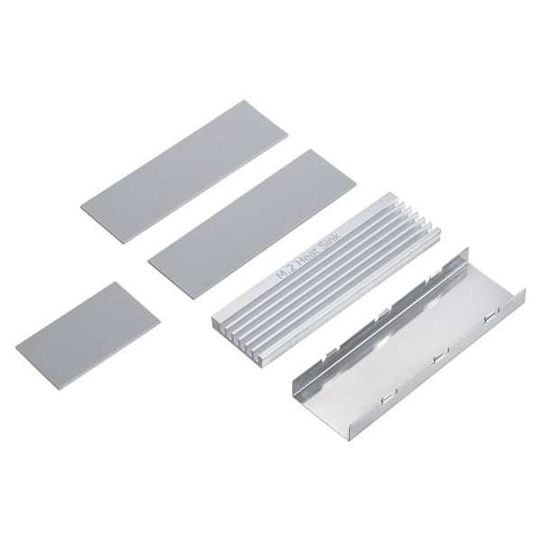 サンワサプライ M.2 SSD用ヒートシンク 両面実装対応 シルバー TK-HM6S 1個(ご注文単位1個)【直送品】