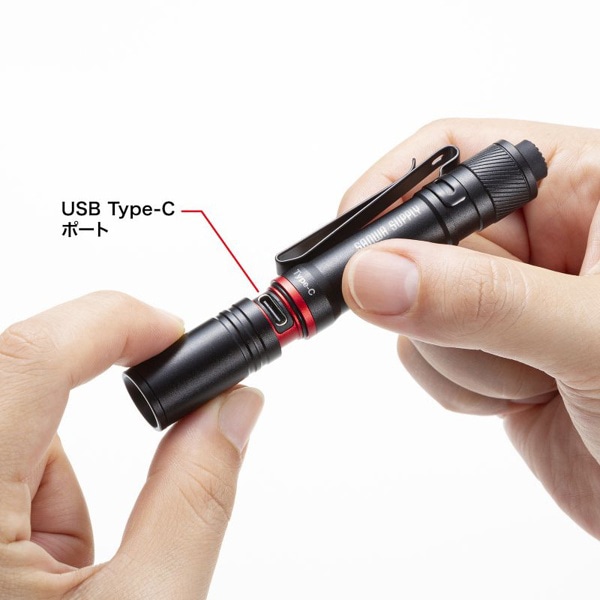 サンワサプライ ペン型ライト ショートタイプ LED-PEN2BK 1個（ご注文単位1個）【直送品】