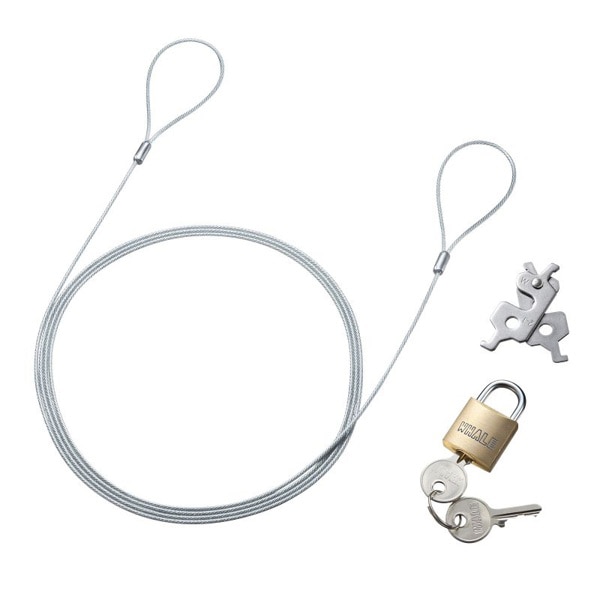 サンワサプライ セキュリティワイヤー スロットマルチ対応 南京錠タイプ SL-94 1個（ご注文単位1個）【直送品】