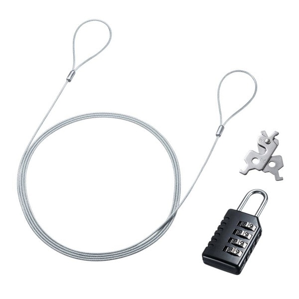 サンワサプライ セキュリティワイヤー スロットマルチ対応 ダイヤル錠タイプ SL-95 1個（ご注文単位1個）【直送品】