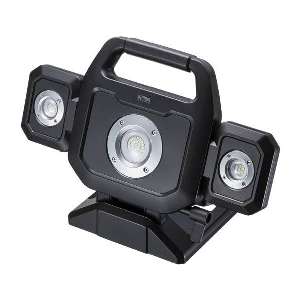サンワサプライ 高輝度LED投光器 充電式 LED-FL1BK 1個（ご注文単位1個）【直送品】