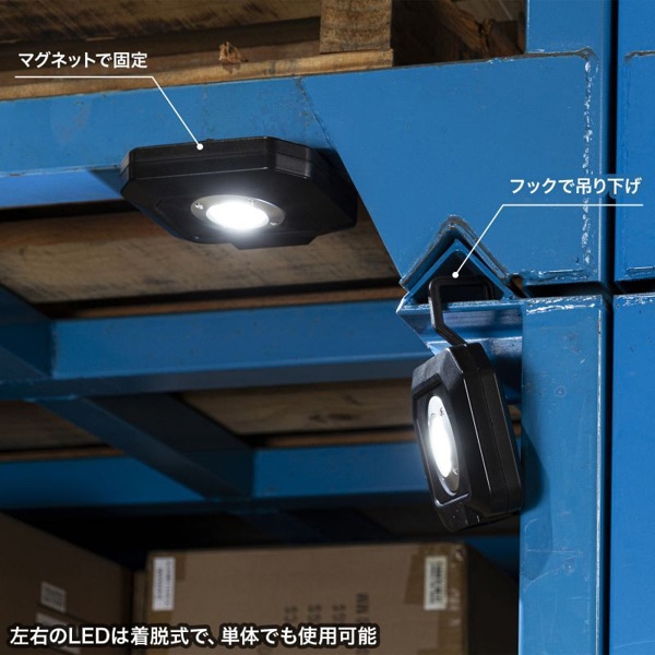 サンワサプライ 高輝度LED投光器 充電式 LED-FL1BK 1個（ご注文単位1個）【直送品】