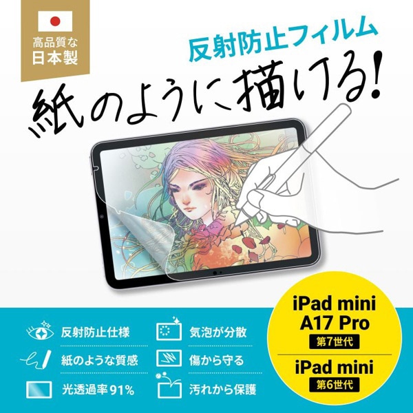 サンワサプライ 紙のような質感の反射防止フィルム iPad mini A17 Pro用 LCD-IPM21P 1個（ご注文単位1個）【直送品】