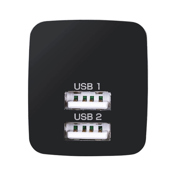 サンワサプライ USB充電器 2ポート 合計2.4A ブラック ACA-IP44BK 1個(ご注文単位1個)【直送品】