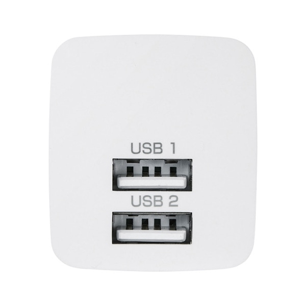 サンワサプライ USB充電器 2ポート 合計2.4A ホワイト ACA-IP44W 1個(ご注文単位1個)【直送品】